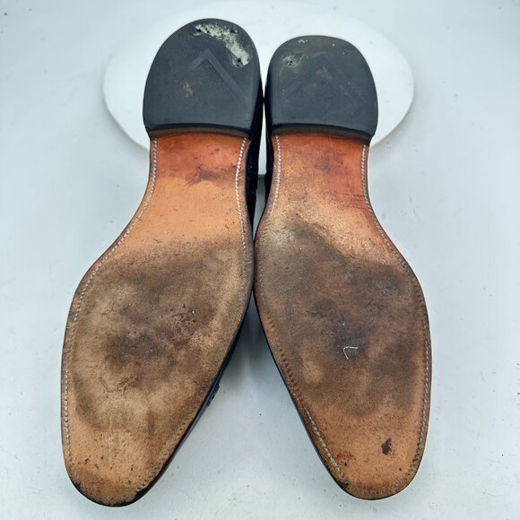 Allen Edmonds Strand Men Size 12B Black Leather Brogue Cap Toe Oxford Dress Shoe - Picture 8 of 12